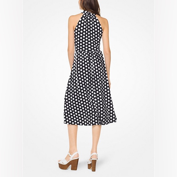 MICHAEL KORS Stretch viscose belt detailed Dress | Polka Dot Pattern Size:XS - Picture 3 of 16